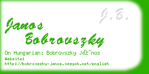 janos bobrovszky business card